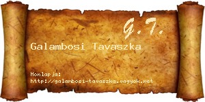 Galambosi Tavaszka névjegykártya